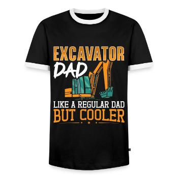 Excavators Excavators Construction Workers Excavator Driver Gift - Men's Ringer Shirt - black/white - Front - AI Model Female 172 light (172cm) & AI Model Male 178 light (178cm)
