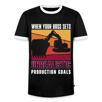 Excavator Driver Excavators Excavators Construction Worker Gift - Men's Ringer Shirt - black/white - Front - AI Model Female 172 light (172cm) & AI Model Male 178 light (178cm)