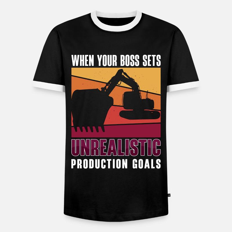 Baggerfahrer Bagger Baggern Bauarbeiter Geschenk - Männer Kontrast-T-Shirt - Schwarz/Weiß