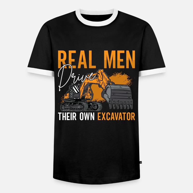 Bagger Bauarbeiter Baggern Baggerfahrer Geschenk - Männer Kontrast-T-Shirt - Schwarz/Weiß