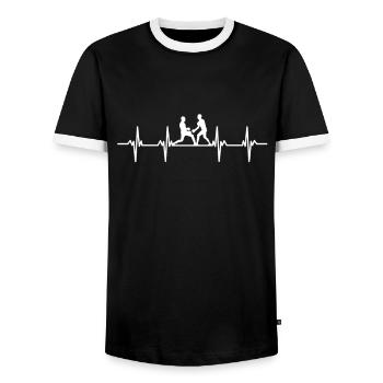 Kampfsportler Kampfsport Judo Aikido Karate Boxen - Männer Kontrast-T-Shirt - Schwarz/Weiß - Vorne - AI Model Female 172 light (172cm) & AI Model Male 178 light (178cm)