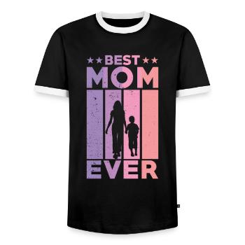 Meilleure mère de tous les temps Retro One Kid Best - T-shirt contrasté Homme - noir/blanc - Devant - AI Model Female 172 light (172cm) & AI Model Male 178 light (178cm)