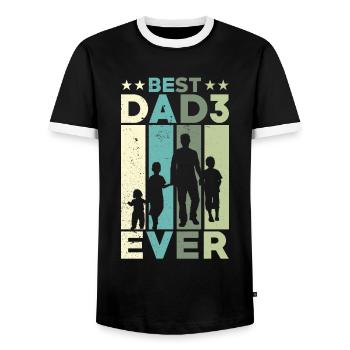 Meilleur père de tous les temps Retro Three Kids Best - T-shirt contrasté Homme - noir/blanc - Devant - AI Model Female 172 light (172cm) & AI Model Male 178 light (178cm)