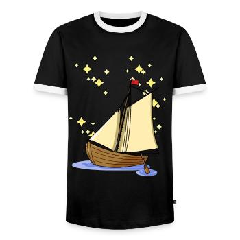 Ahoy rowing boat boat paddle boat sailboat maritime - Men's Ringer Shirt - black/white - Front - AI Model Female 172 light (172cm) & AI Model Male 178 light (178cm)