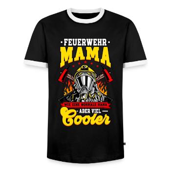 Feuerwehrfrauen Feuerwehrfrau - Männer Kontrast-T-Shirt - Schwarz/Weiß - Vorne - AI Model Female 172 light (172cm) & AI Model Male 178 light (178cm)