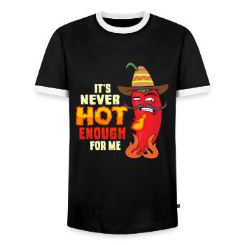 Mexikanisches Food Habanero-Chili-Liebhaber - Männer Kontrast-T-Shirt - Schwarz/Weiß - Vorne - AI Model Female 172 light (172cm) & AI Model Male 178 light (178cm)