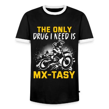 Cadeau Motocross pour Enduro Supermoto Dirt Bike - T-shirt contrasté Homme - noir/blanc - Devant - AI Model Female 172 light (172cm) & AI Model Male 178 light (178cm)
