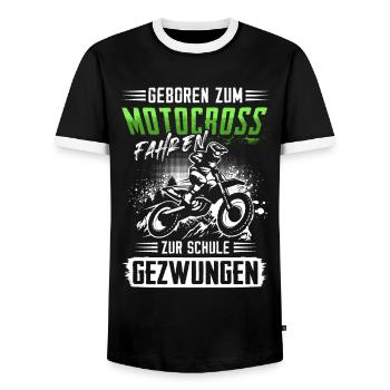 Motocross Enduro Offroad Dirt Bike Superbike Motor - Männer Kontrast-T-Shirt - Schwarz/Weiß - Vorne - AI Model Female 172 light (172cm) & AI Model Male 178 light (178cm)