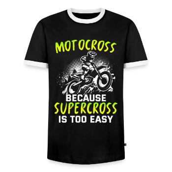 Motocross - T-shirt contrasté Homme - noir/blanc - Devant - AI Model Female 172 light (172cm) & AI Model Male 178 light (178cm)