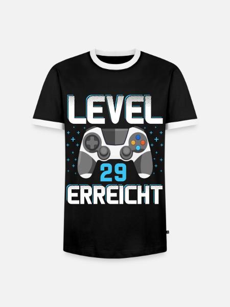 Level 29 Erreicht Gamer - Männer Kontrast-T-Shirt - Schwarz/Weiß