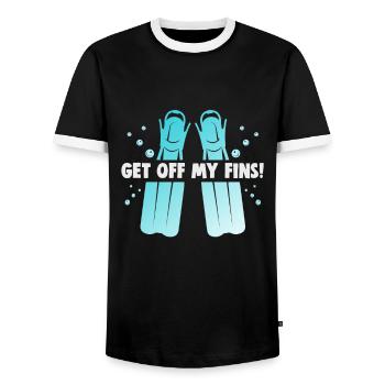 Instructeur de conception de plongée sous-marine Snorkeling - T-shirt contrasté Homme - noir/blanc - Devant - AI Model Female 172 light (172cm) & AI Model Male 178 light (178cm)