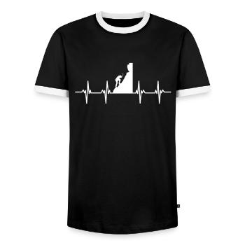 Grimpeur Grimpeur Bloc Escalade - T-shirt contrasté Homme - noir/blanc - Devant - AI Model Female 172 light (172cm) & AI Model Male 178 light (178cm)
