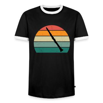 Clarinettiste Clarinette Clarinette Clarinette - T-shirt contrasté Homme - noir/blanc - Devant - AI Model Female 172 light (172cm) & AI Model Male 178 light (178cm)