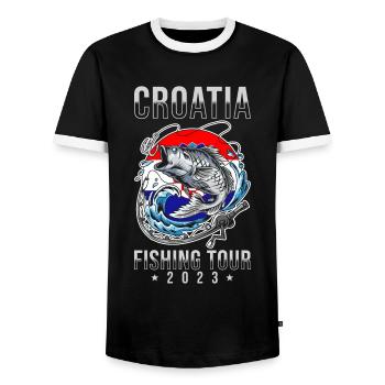Angel Tour Croatie 2023 - T-shirt contrasté Homme - noir/blanc - Devant - AI Model Female 172 light (172cm) & AI Model Male 178 light (178cm)
