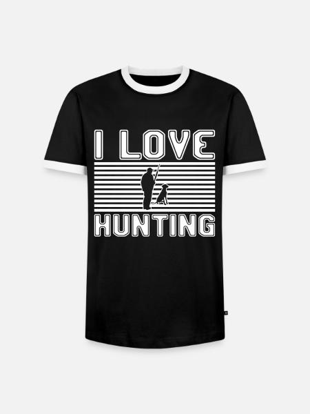 I love hunting - Männer Kontrast-T-Shirt - Schwarz/Weiß