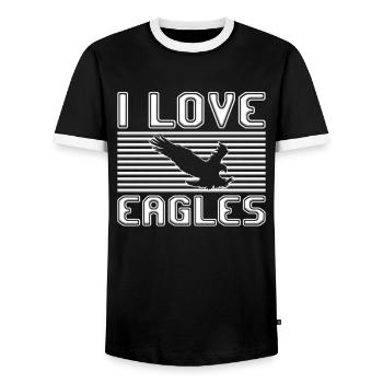 I love eagles - Männer Kontrast-T-Shirt - Schwarz/Weiß - Vorne - AI Model Female 172 light (172cm) & AI Model Male 178 light (178cm)