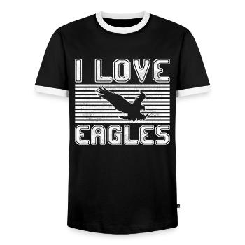 I love eagles - Männer Kontrast-T-Shirt - Schwarz/Weiß - Vorne - AI Model Female 172 light (172cm) & AI Model Male 178 light (178cm)