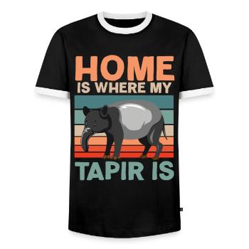 Zuhause ist, wo mein Tapir ist Tierpfleger - Männer Kontrast-T-Shirt - Schwarz/Weiß - Vorne - AI Model Female 172 light (172cm) & AI Model Male 178 light (178cm)