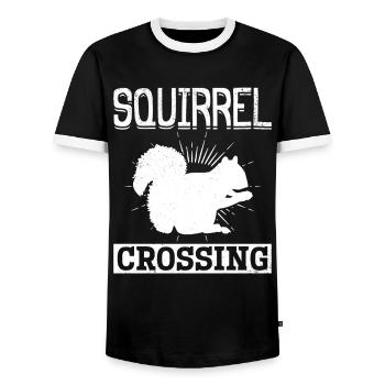 Squirrel with squirrel, funny - Men's Ringer Shirt - black/white - Front - AI Model Female 172 light (172cm) & AI Model Male 178 light (178cm)