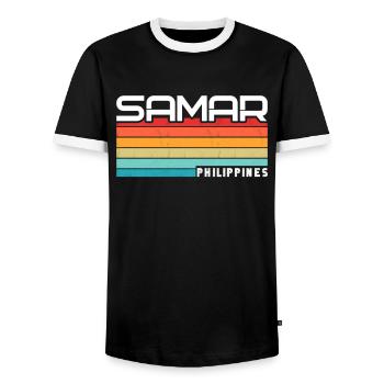 Vintage Urlaub Reise Samar Philippinen Asien - Männer Kontrast-T-Shirt - Schwarz/Weiß - Vorne - AI Model Female 172 light (172cm) & AI Model Male 178 light (178cm)