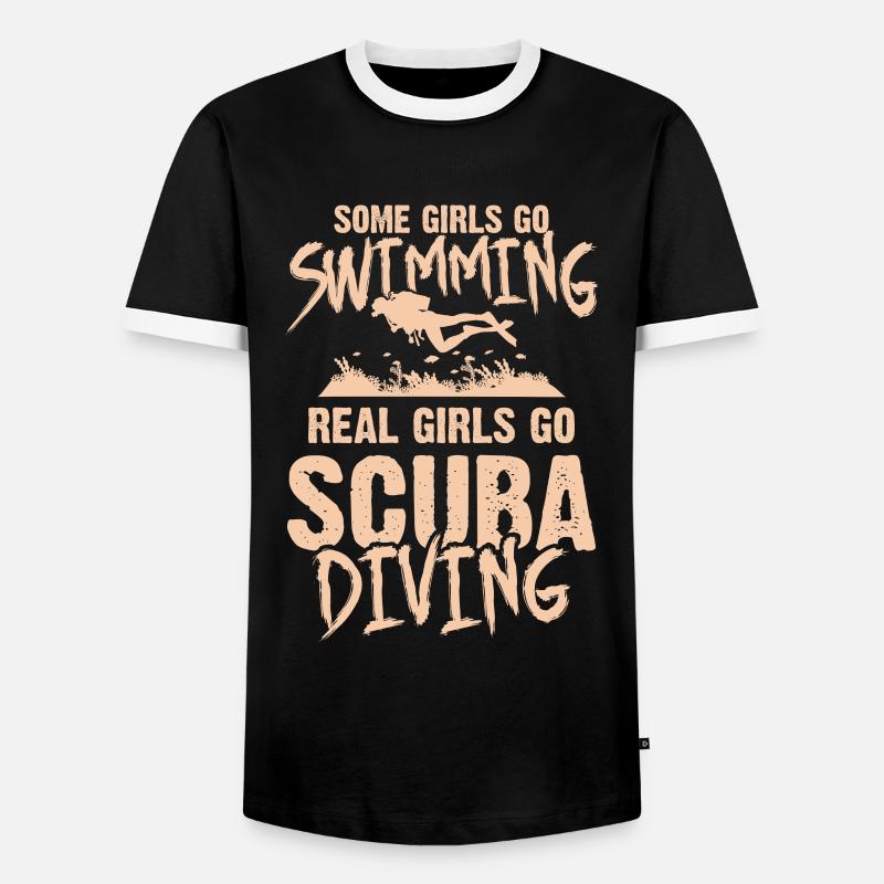 mädchen scuba tauchen - Männer Kontrast-T-Shirt - Schwarz/Weiß