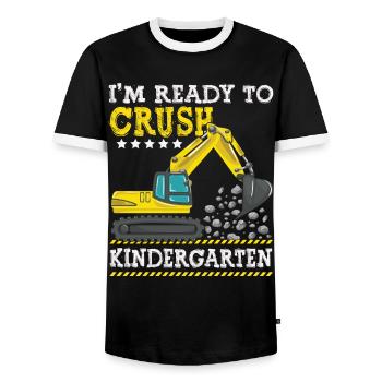 I m Ready To Crush Kindergarten Construction - Männer Kontrast-T-Shirt - Schwarz/Weiß - Vorne - AI Model Female 172 light (172cm) & AI Model Male 178 light (178cm)