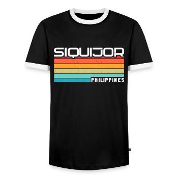 Vintage Urlaub Reise Siquijor Philippinen Asien - Männer Kontrast-T-Shirt - Schwarz/Weiß - Vorne - AI Model Female 172 light (172cm) & AI Model Male 178 light (178cm)