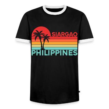 Vintage Urlaub Reise Siargao Philippinen Asien - Männer Kontrast-T-Shirt - Schwarz/Weiß - Vorne - AI Model Female 172 light (172cm) & AI Model Male 178 light (178cm)