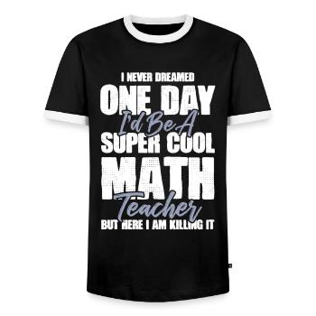 math teacher mathematics - Men's Ringer Shirt - black/white - Front - AI Model Female 172 light (172cm) & AI Model Male 178 light (178cm)