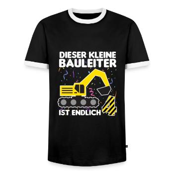 Bauleiter Bagger Geschenk 4. Geburtstag - Männer Kontrast-T-Shirt - Schwarz/Weiß - Vorne - AI Model Female 172 light (172cm) & AI Model Male 178 light (178cm)