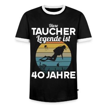 Diese Taucher Legende ist 40 Jahre 40 Geburtstag - Männer Kontrast-T-Shirt - Schwarz/Weiß - Vorne - AI Model Female 172 light (172cm) & AI Model Male 178 light (178cm)