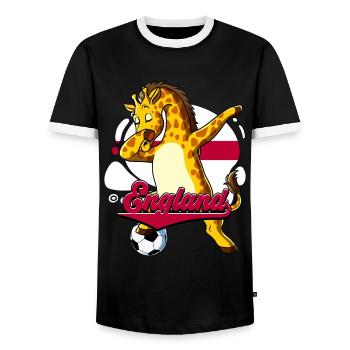 England Fußball - Männer Kontrast-T-Shirt - Schwarz/Weiß - Vorne - AI Model Female 172 light (172cm) & AI Model Male 178 light (178cm)