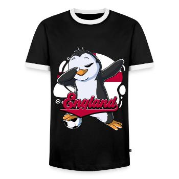 England Fußball - Männer Kontrast-T-Shirt - Schwarz/Weiß - Vorne - AI Model Female 172 light (172cm) & AI Model Male 178 light (178cm)