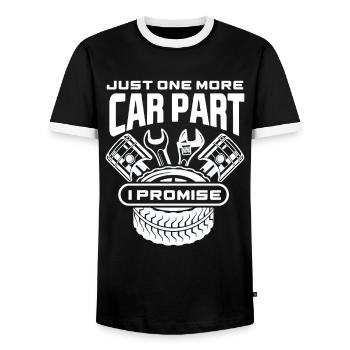 Pièces de mécanique automobile - T-shirt contrasté Homme - noir/blanc - Devant - AI Model Female 172 light (172cm) & AI Model Male 178 light (178cm)