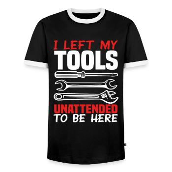 Outils de mécanique automobile - T-shirt contrasté Homme - noir/blanc - Devant - AI Model Female 172 light (172cm) & AI Model Male 178 light (178cm)