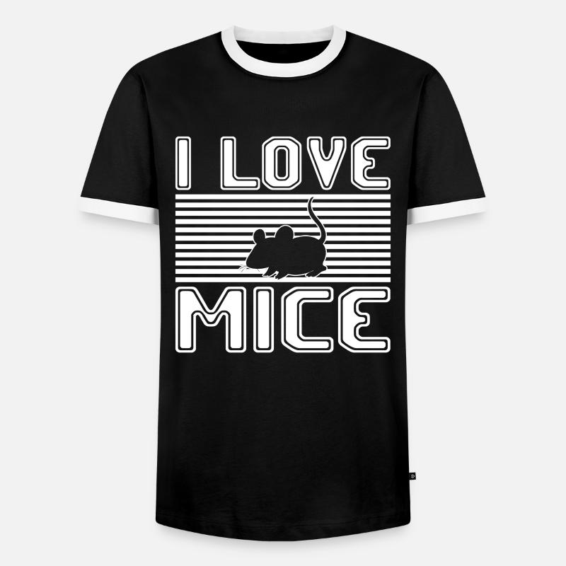ich liebe mäuse - Männer Kontrast-T-Shirt - Schwarz/Weiß