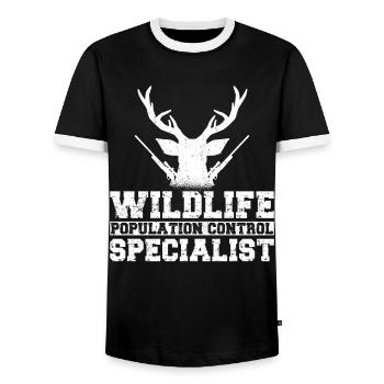 Buck Deer Hunting Hunter Wildlife - Männer Kontrast-T-Shirt - Schwarz/Weiß - Vorne - AI Model Female 172 light (172cm) & AI Model Male 178 light (178cm)