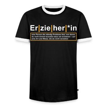 Erzieherin Geschenk Definition Erzieher - Männer Kontrast-T-Shirt - Schwarz/Weiß - Vorne - AI Model Female 172 light (172cm) & AI Model Male 178 light (178cm)