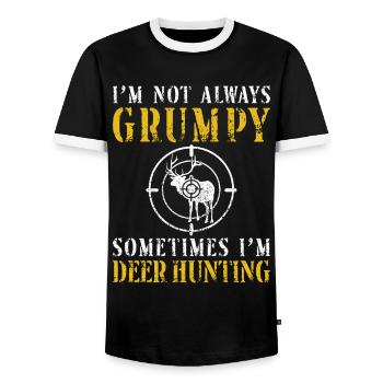 Buck Deer Hunting Hunter Dad - Männer Kontrast-T-Shirt - Schwarz/Weiß - Vorne - AI Model Female 172 light (172cm) & AI Model Male 178 light (178cm)