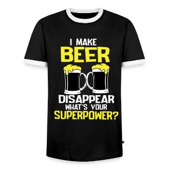 Beer Beer Beer Beer Drinker Alcohol Party - Men's Ringer Shirt - black/white - Front - AI Model Female 172 light (172cm) & AI Model Male 178 light (178cm)