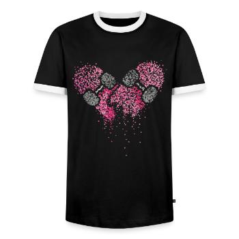 Skateboard Herz Skateboarder Skater Skateboarderin - Männer Kontrast-T-Shirt - Schwarz/Weiß - Vorne - AI Model Female 172 light (172cm) & AI Model Male 178 light (178cm)