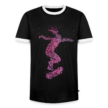 Skateboard Skaten Skater Skateboarding Halfpipe - Männer Kontrast-T-Shirt - Schwarz/Weiß - Vorne - AI Model Female 172 light (172cm) & AI Model Male 178 light (178cm)