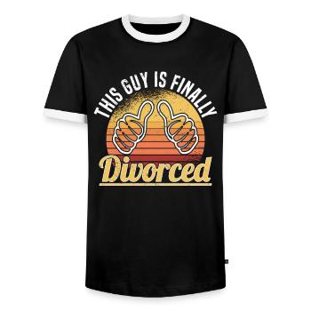 Scheidung Trennung Ehe Ex Scheidungsparty - Männer Kontrast-T-Shirt - Schwarz/Weiß - Vorne - AI Model Female 172 light (172cm) & AI Model Male 178 light (178cm)