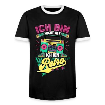 Ich Bin Nicht Alt Ich Bin Retro 90er Jahre - Männer Kontrast-T-Shirt - Schwarz/Weiß - Vorne - AI Model Female 172 light (172cm) & AI Model Male 178 light (178cm)