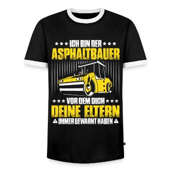 Asphaltbauer Asphaltierer Schwarzstraßenbauer - Männer Kontrast-T-Shirt - Schwarz/Weiß - Vorne - AI Model Female 172 light (172cm) & AI Model Male 178 light (178cm)