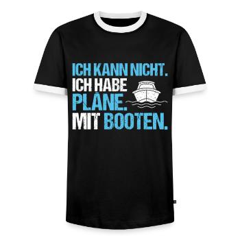 Bootsbauer Bootsbau Schiffbauer Schiffbau Boote - Männer Kontrast-T-Shirt - Schwarz/Weiß - Vorne - AI Model Female 172 light (172cm) & AI Model Male 178 light (178cm)