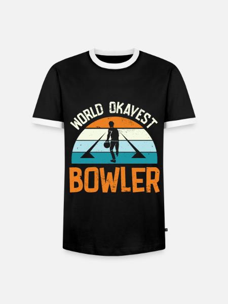 Bowling Bowlingkugel Bowlingbahn Strike - Männer Kontrast-T-Shirt - Schwarz/Weiß
