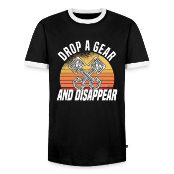 Racing Driver Racing Car Tuning Racing Motorsport - Men's Ringer Shirt - black/white - Front - AI Model Female 172 light (172cm) & AI Model Male 178 light (178cm)