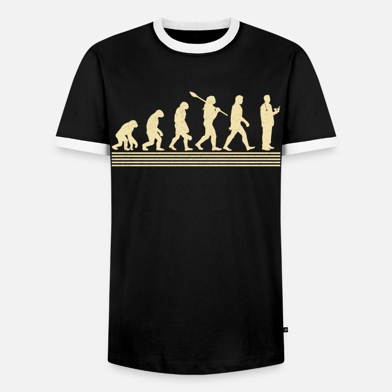 Apotheker-evolution - Männer Kontrast-T-Shirt - Schwarz/Weiß