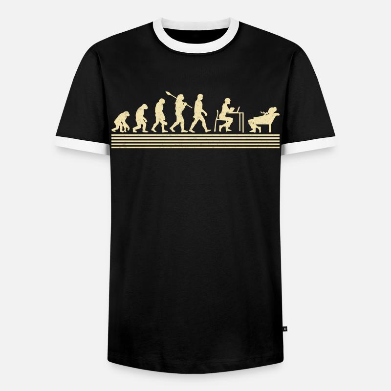 School psychologist evolution - Men's Ringer Shirt - black/white